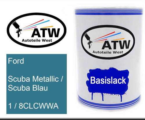 Ford, Scuba Metallic / Scuba Blau, 1 / 8CLCWWA: 500ml Lackdose, von ATW Autoteile West.
